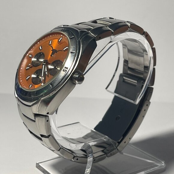 Texas Longhorns NCAA Stainless-Steel Chronograph Men's Watch by Fossil NEW - Picture 3 of 8